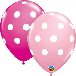 11" / 28cm Big Polka Asst of Wild Berry, Pink Qualatex #54138-1