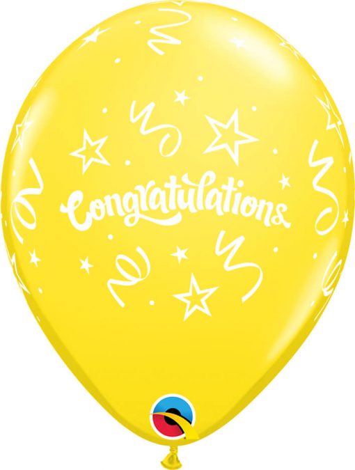 11" / 28cm Congratulations Streamers Carnival Asst Qualatex #57184-1