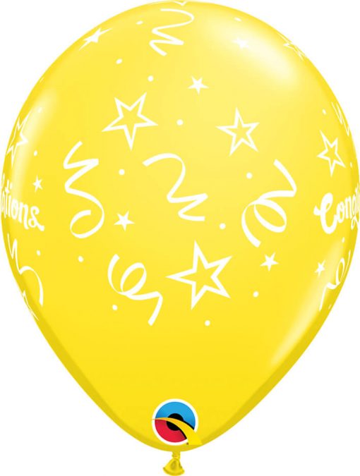 11" / 28cm Congratulations Streamers Carnival Asst Qualatex #57184-1