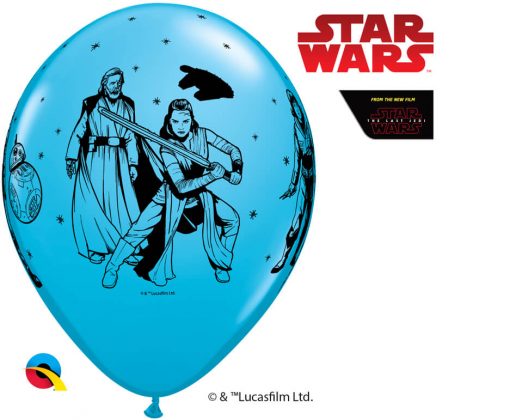 12" / 30cm 6szt Star Wars: The Last Jedi Asst of Red, Lime Green, Robin's Egg Blue Qualatex #57625