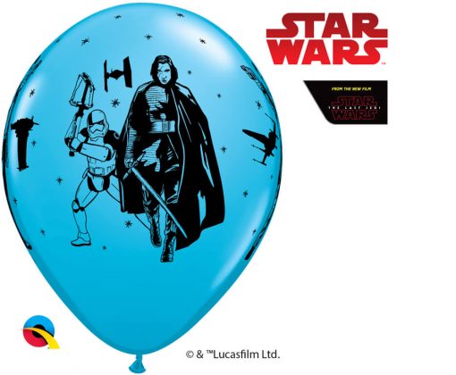 12" / 30cm 6szt Star Wars: The Last Jedi Asst of Red, Lime Green, Robin's Egg Blue Qualatex #57625