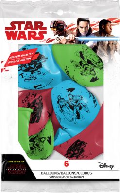 12" / 30cm 6szt Star Wars: The Last Jedi Asst of Red, Lime Green, Robin's Egg Blue Qualatex #57625