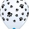 11" / 28cm Paw Prints-A-Round White Qualatex #61888-1