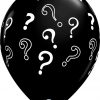 16″ / 41cm Question Marks Onyx Black Qualatex #85843-1