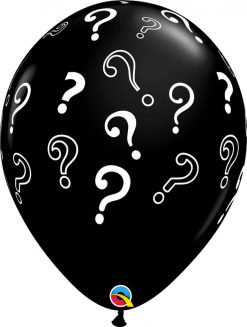 16″ / 41cm Question Marks Onyx Black Qualatex #85843-1