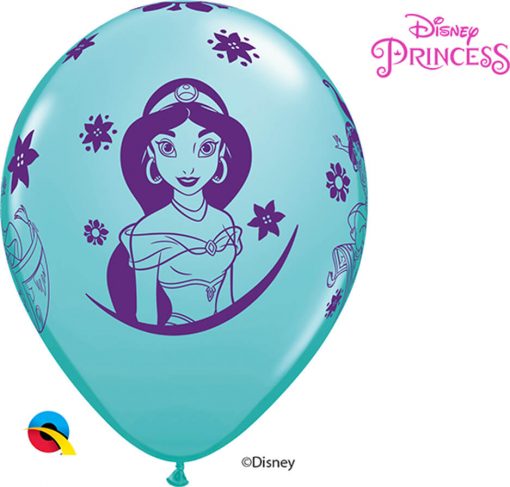 11" / 28cm Disney Princess Jasmine Asst of Spring Lilac, Caribbean Blue, Rose Qualatex #87472-1