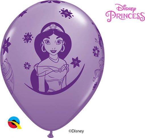 11" / 28cm Disney Princess Jasmine Asst of Spring Lilac, Caribbean Blue, Rose Qualatex #87472-1