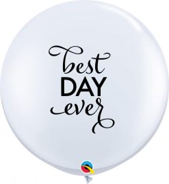 3' / 91cm Simply Best Day Ever White Qualatex #88201-1