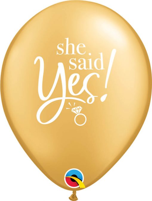 11" / 28cm She Said Yes! Gold Qualatex #89444-1