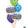 Bukiet 1029 Powerfully Polka Dotted Birthday Qualatex #49047-2 10240-3