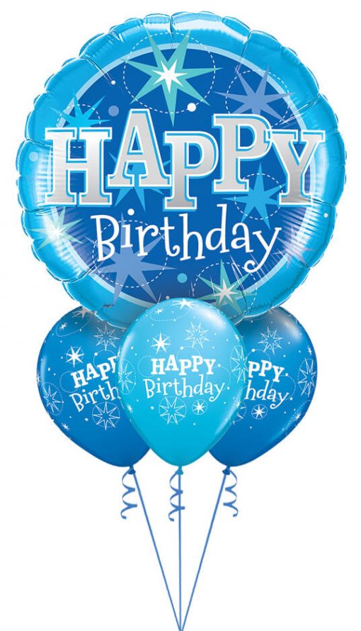 Bukiet 1131 Blue Sparkle Birthday Qualatex #43216 38858-3