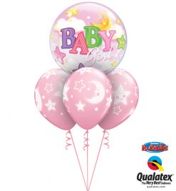 Bukiet 1069 Pink Baby Girl Moon & Stars Qualatex #23598 24940-3