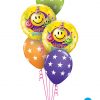 Bukiet 1067 Birthday Smileys & Stars Qualatex #29644-2 37052-3