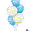 Bukiet 1045 Baby Boy Blue Moon Bouquet Qualatex #55382-2 55988-3