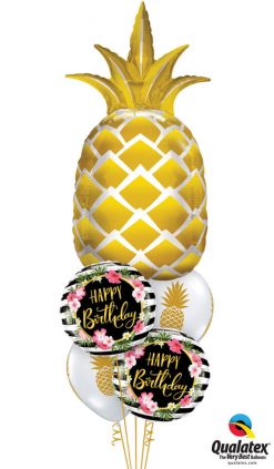 Bukiet 1138 Pineappley Birthday Qualatex #57362 57280-2 57552-2