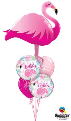 Bukiet 1180 Pink Flamingo Birthday Qualatex #57807 57274-2 25588-2