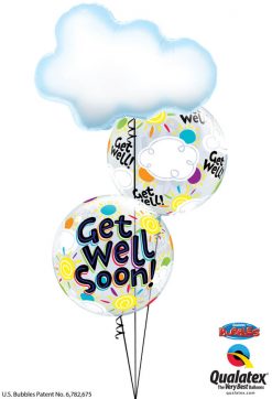 Bukiet 1217 Get Well Soon! Clouds & Sunshine Qualatex #78553 49337-2