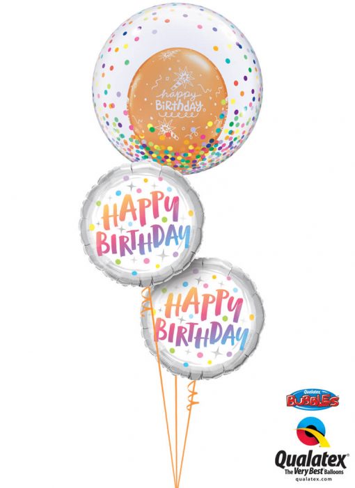 Bukiet 1284 Dazzling Birthday Rainbow Dots Qualatex #57791 87992-2 43059-1