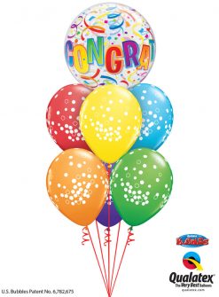 Bukiet 1334 Congratulations Around Confetti Dots Qualatex #82540 52964-6