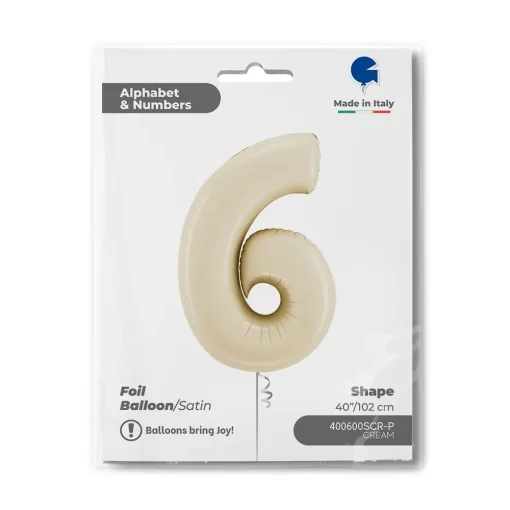 40″ / 102cm Number 6 Satin Cream Grabo #400600SCR