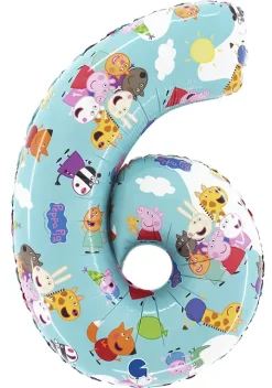 26" / 66cm Balon foliowy Cyfra ''6'' Peppa Pig - Number Six Grabo #L256