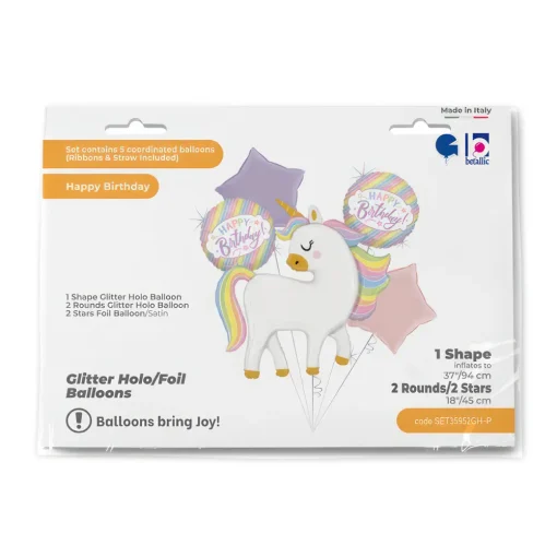 Bukiet 1770 Set Glitter Pastel Unicorn Grabo #SET35952GH-P